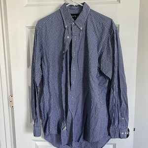 16| L mens blue and white check Ralph Lauren button down